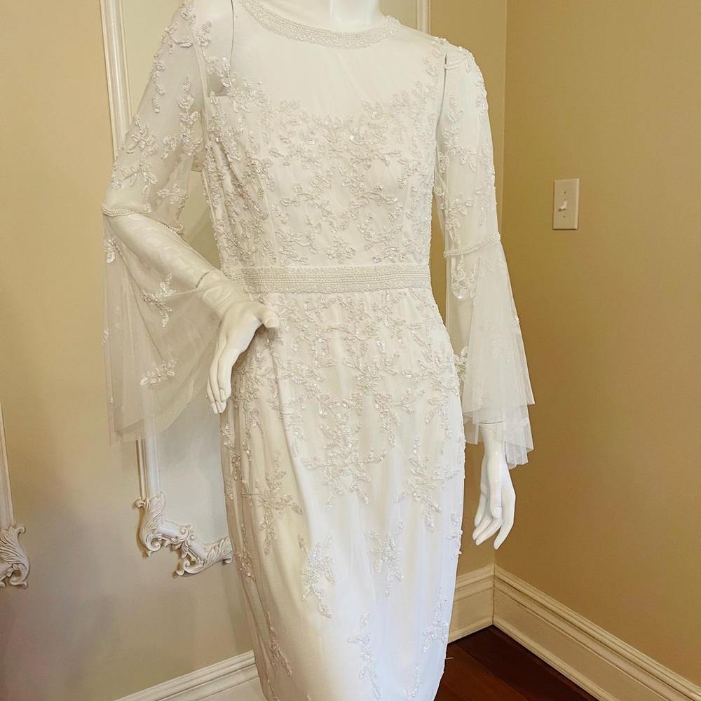 Adrianna Papell Women's Beaded Sheath Dress Size 12 - Picture 6 of 16